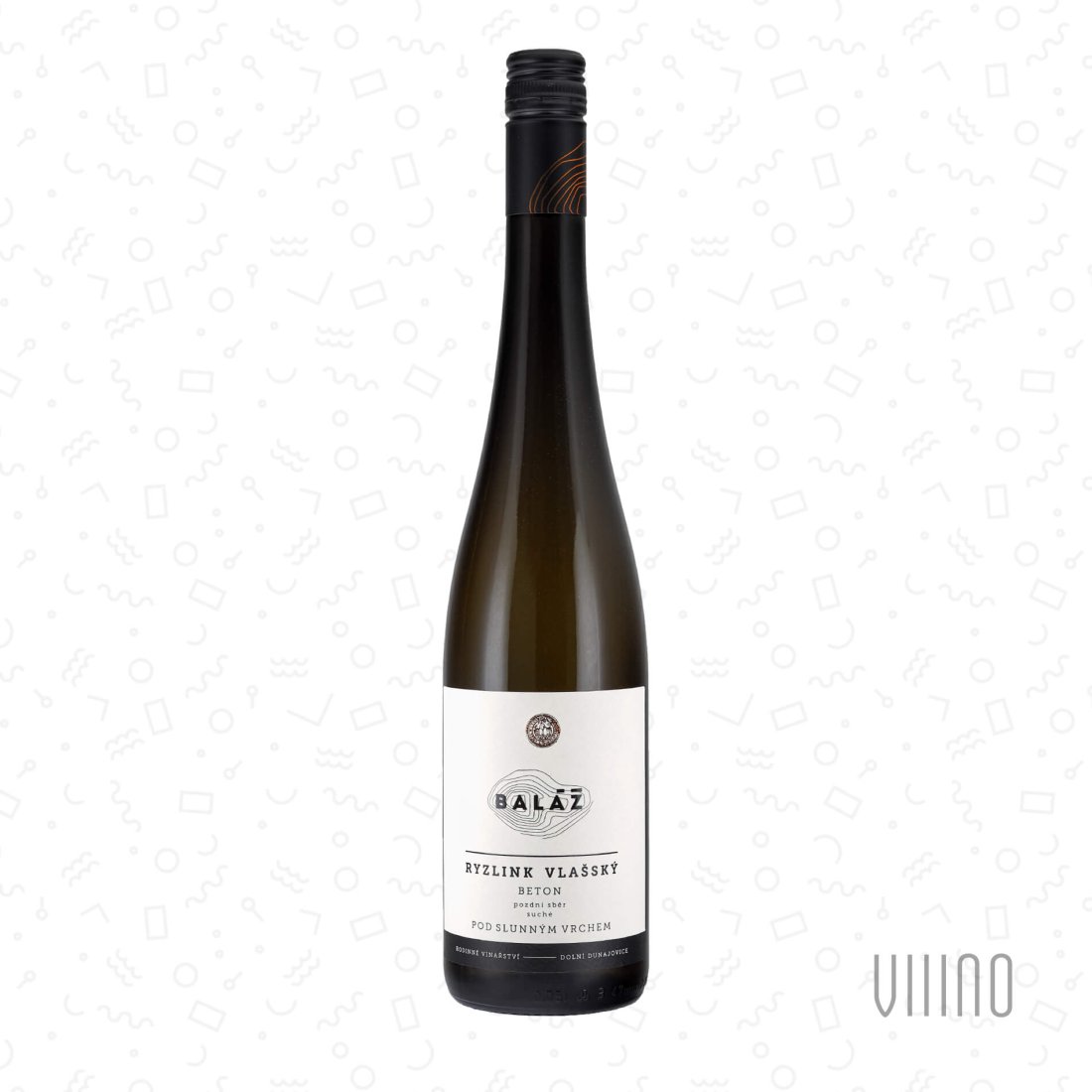 Ryzlink vlašský POD SLUNNÝM VRCHEM beton 2023 pozdní sběr BALÁŽ suché š. 32-23