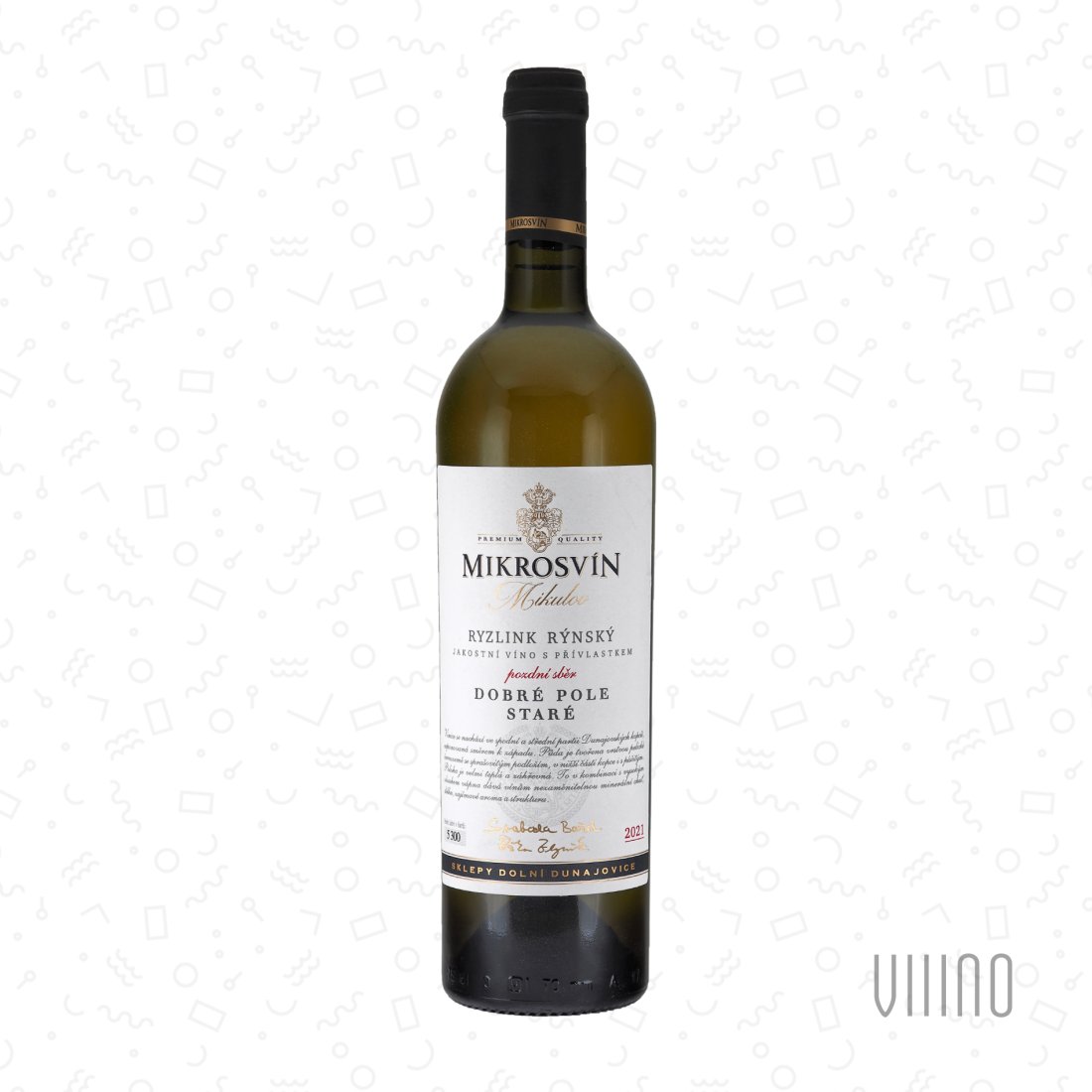 Ryzlink rýnský STARÉ 2021 "Traditional line" pozdní sběr MIKROSVÍN suché š. 126