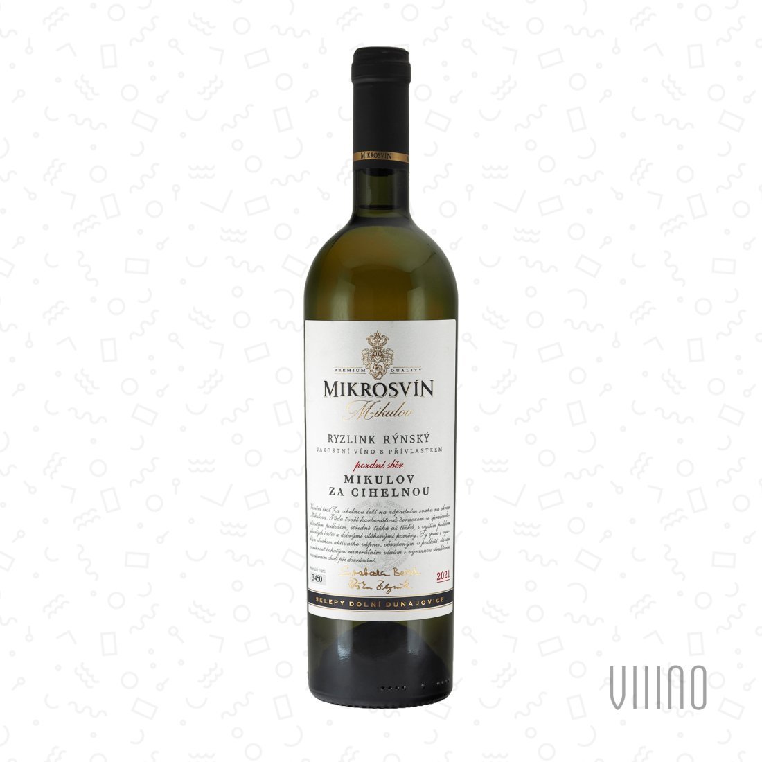 Ryzlink rýnský ZA CIHELNOU 2021 "Traditional line" pozdní sběr MIKROSVÍN suché š. 125