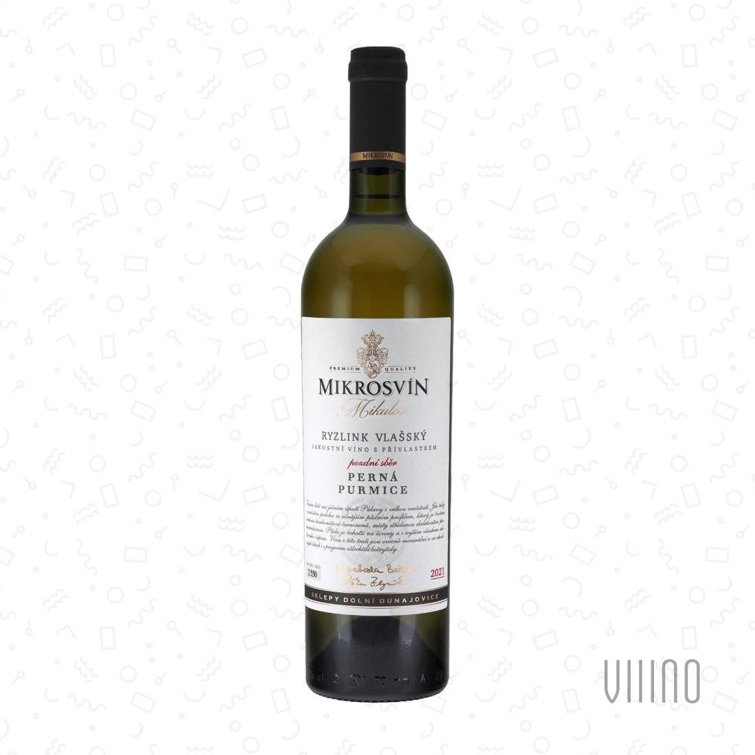 Ryzlink vlašský PURMICE 2021 "Traditional line" pozdní sběr MIKROSVÍN suché š. 122