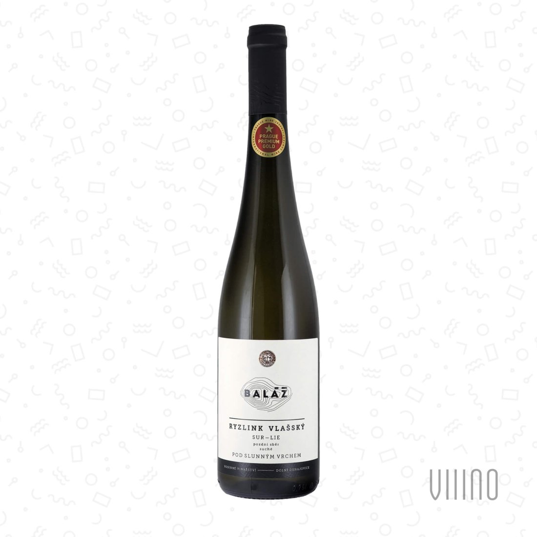 Ryzlink vlašský Sur lie POD SLUNNÝM VRCHEM 2023 pozdní sběr BALÁŽ suché š. 112-23
