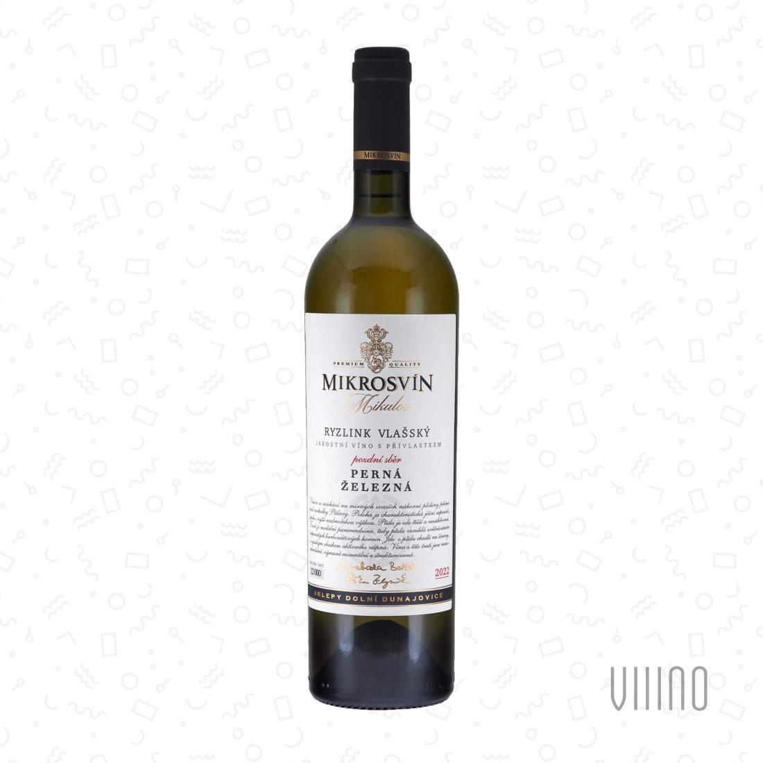 Ryzlink vlašský ŽELEZNÁ 2022 "Traditional line" pozdní sběr MIKROSVÍN suché š. 228