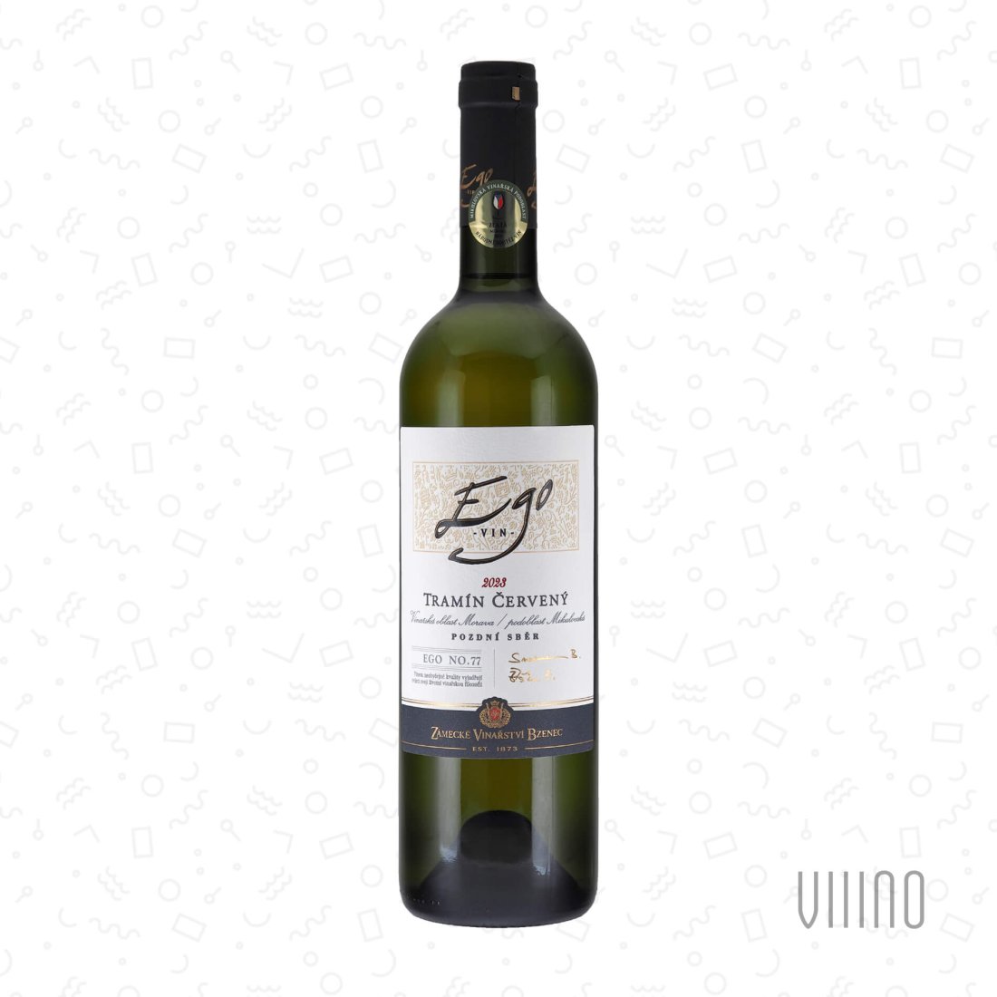 Tramín červený 2023 EGO No. 77 pozdní sběr ZÁMECKÉ VINAŘSTVÍ BZENEC "Zimní vrch" polosuché š. 3121