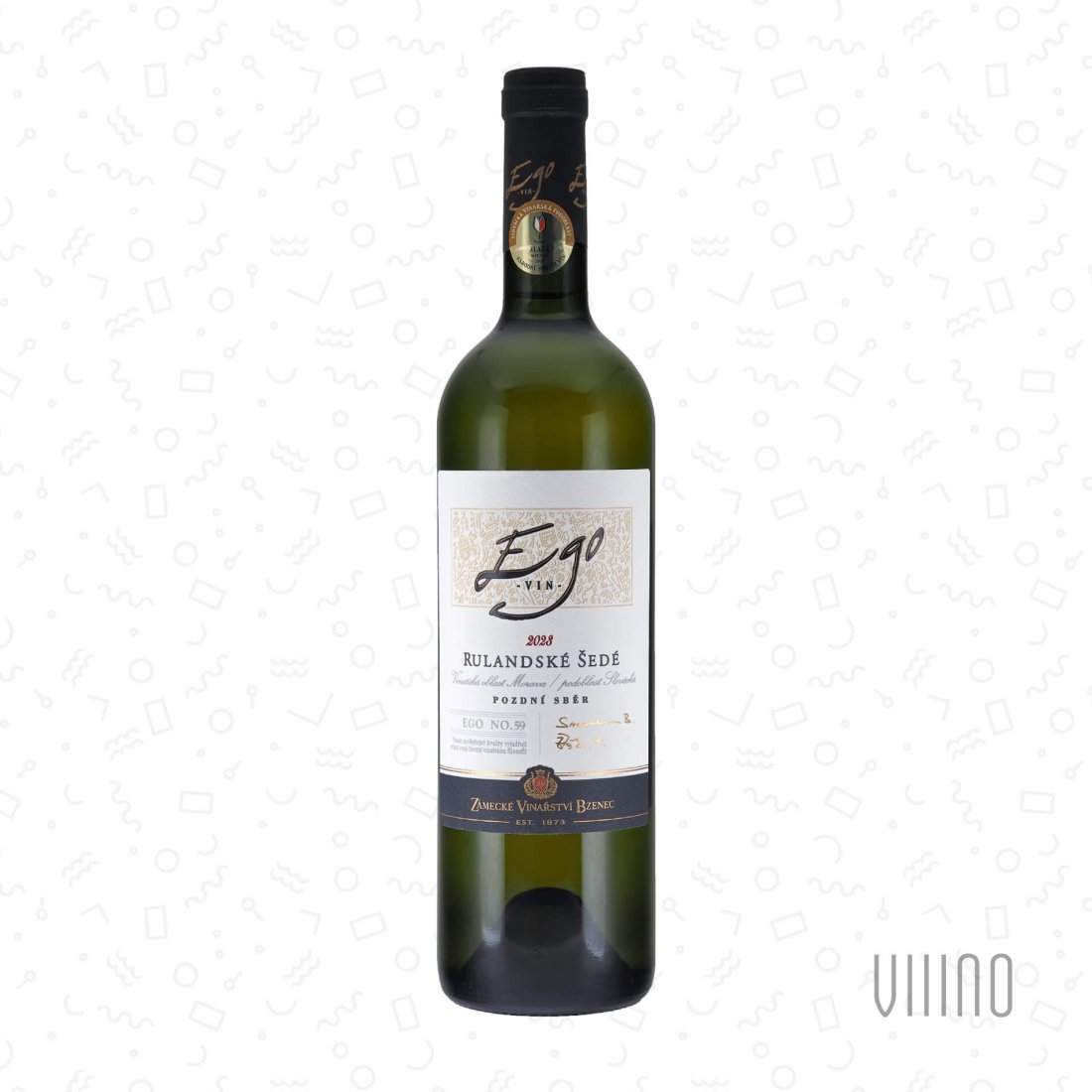 Rulandské šedé 2023 EGO No. 59 pozdní sběr ZÁMECKÉ VINAŘSTVÍ BZENEC "Moštěnsko & Starý hrad" suché š. 3133