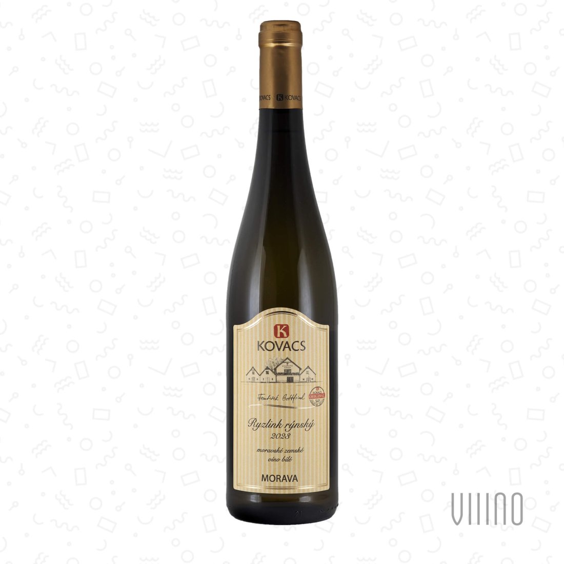 Ryzlink rýnský 2023 "Morava" moravské zemské víno KOVACS polosladké š. 60/23