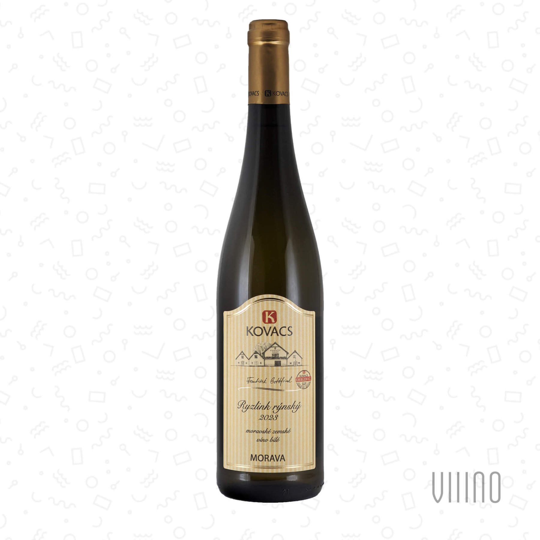 Ryzlink rýnský 2023 "Morava" moravské zemské víno KOVACS polosladké š. 60/23