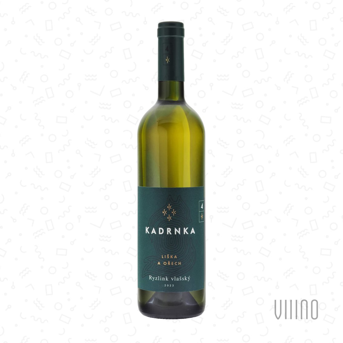 Ryzlink vlašský LIŠKA A OŘECH 2023 K4 pozdní sběr VINAŘSTVÍ KADRNKA suché š. 12/23