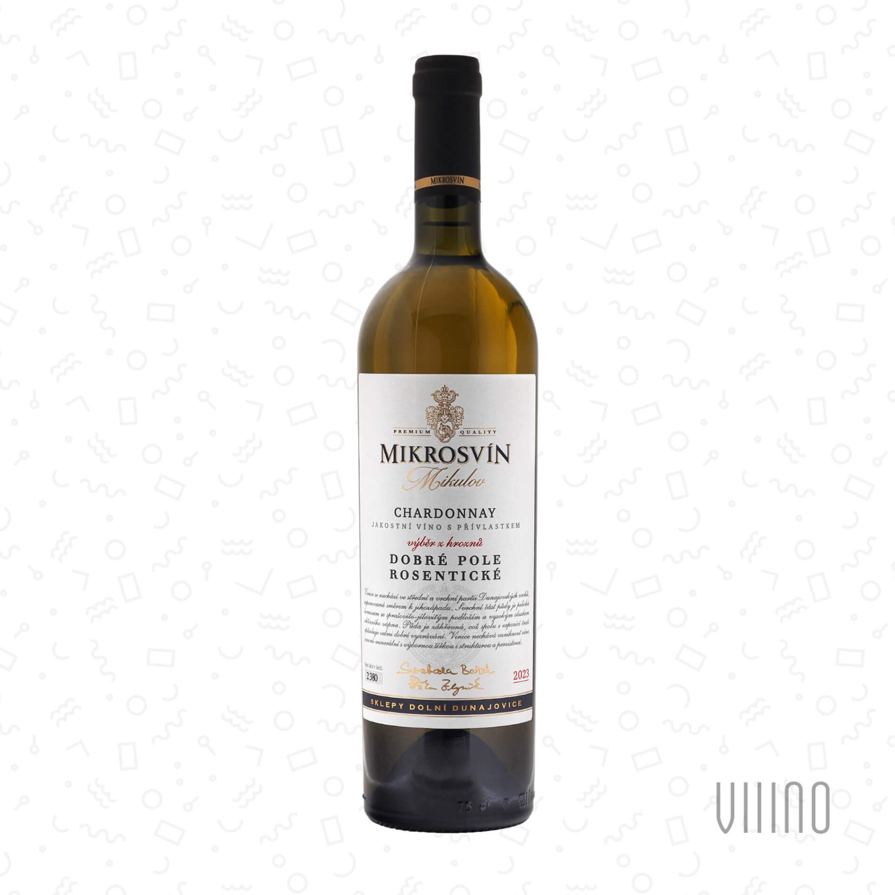 Chardonnay ROSENTICKÉ 2023 "Traditional line" výběr z hroznů MIKROSVÍN suché š. 330