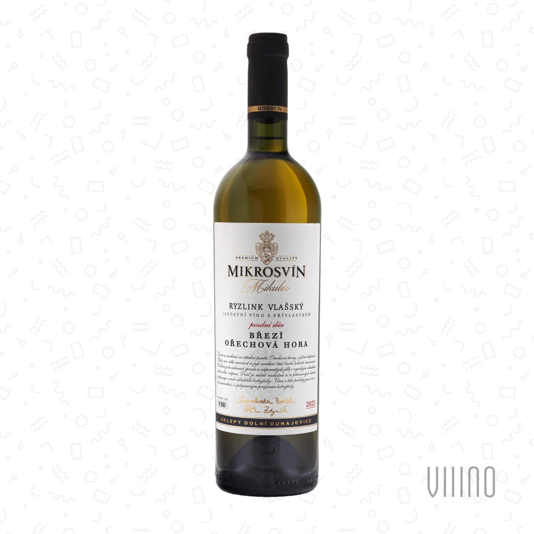 Ryzlink vlašský OŘECHOVÁ HORA 2023 "Traditional line" pozdní sběr MIKROSVÍN suché š. 319