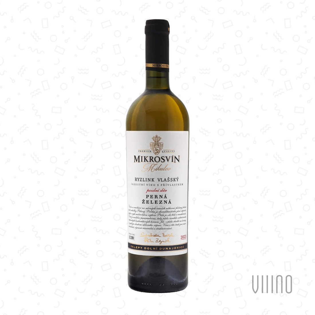 Ryzlink vlašský ŽELEZNÁ 2023 "Traditional line" pozdní sběr MIKROSVÍN suché š. 320
