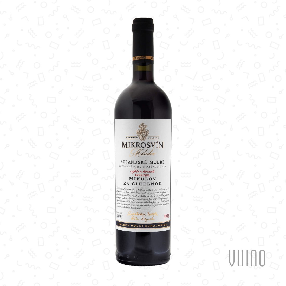 Rulandské modré ZA CIHELNOU 2023 "Traditional line" výběr z hroznů MIKROSVÍN suché š. 335