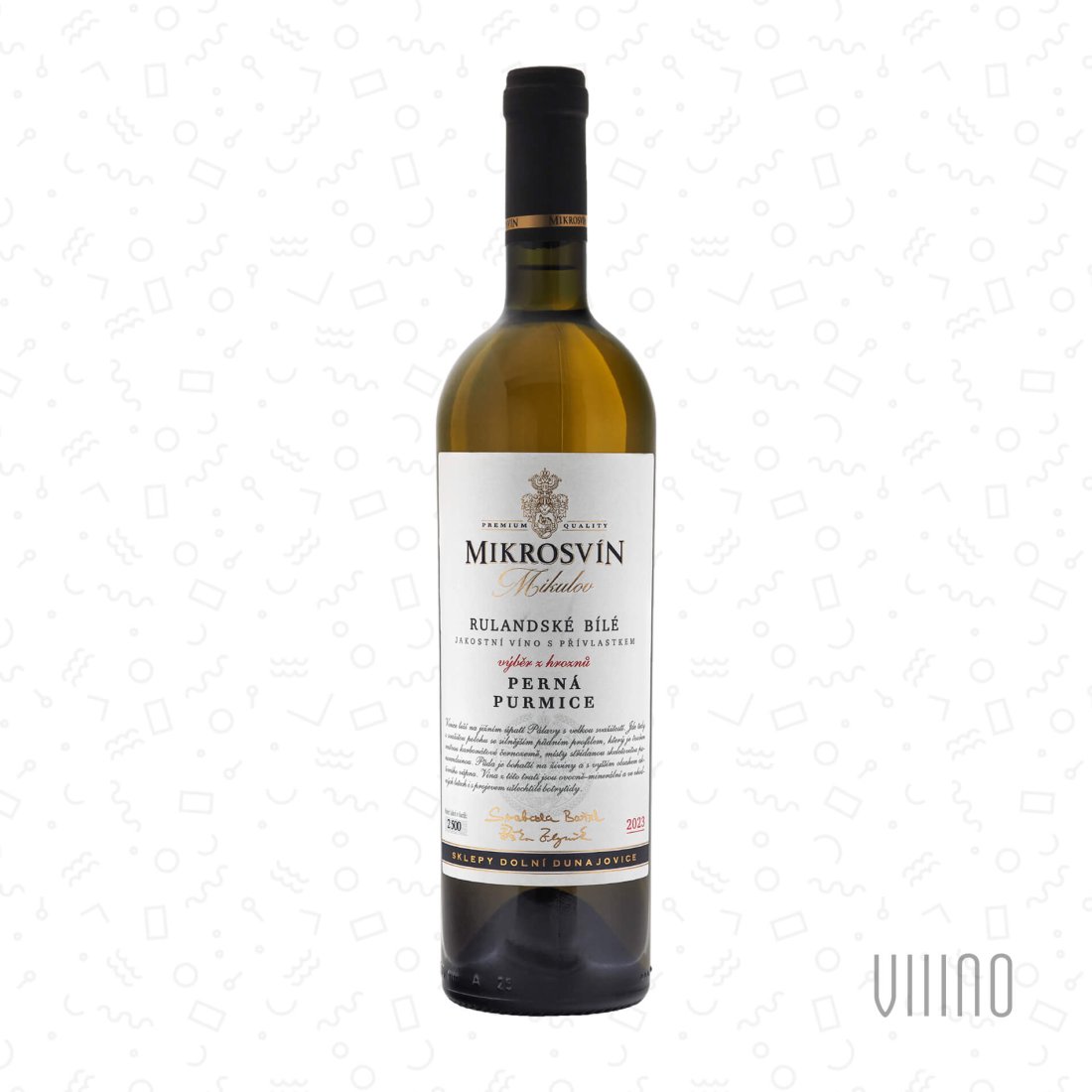 Rulandské bílé PURMICE 2023 "Traditional line" výběr z hroznů MIKROSVÍN suché š. 329