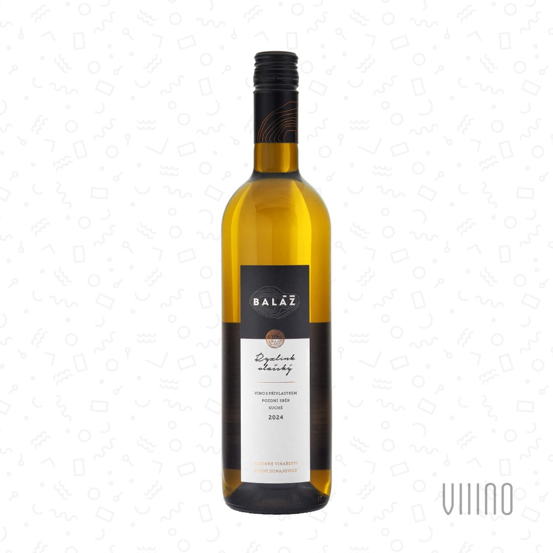 Ryzlink vlašský 2024 pozdní sběr BALÁŽ "Pod Slunným vrchem" suché š. 23-24