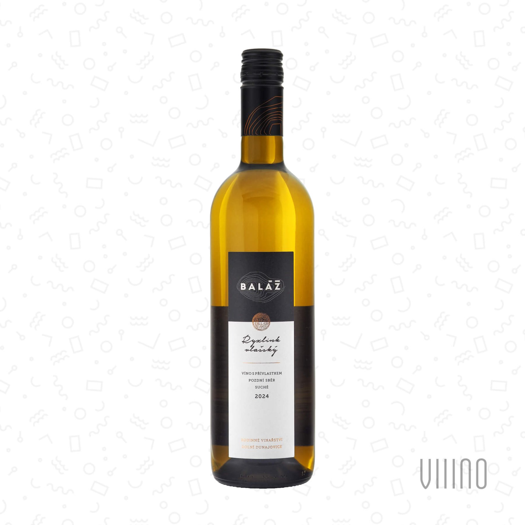 Ryzlink vlašský 2024 pozdní sběr BALÁŽ "Pod Slunným vrchem" suché š. 23-24
