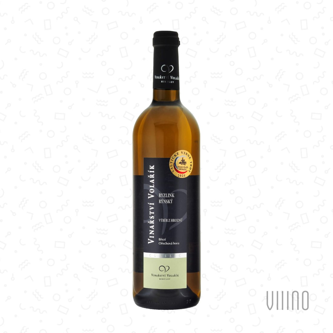 Ryzlink rýnský 2023 výběr z hroznů VOLAŘÍK "Ořechová hora" polosladké š. 2335