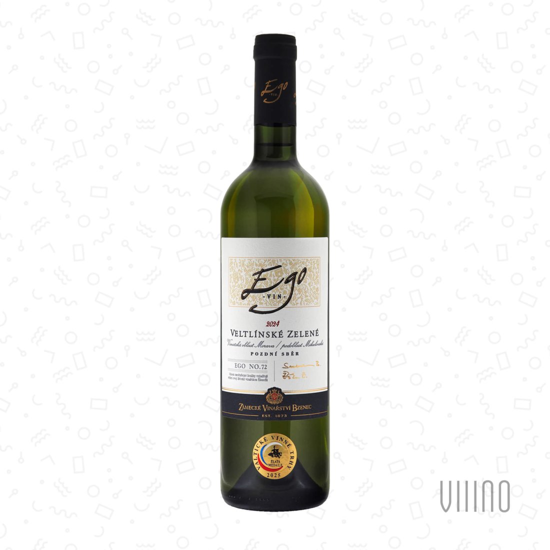 Veltlínské zelené 2024 EGO No. 72 pozdní sběr ZÁMECKÉ VINAŘSTVÍ BZENEC suché š. 4074