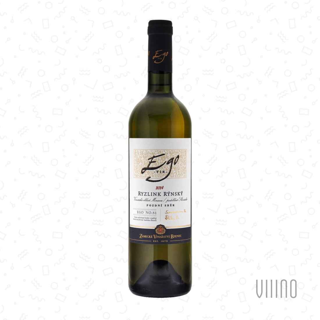 Ryzlink rýnský 2024 EGO No. 81 pozdní sběr ZÁMECKÉ VINAŘSTVÍ BZENEC suché š. 4118