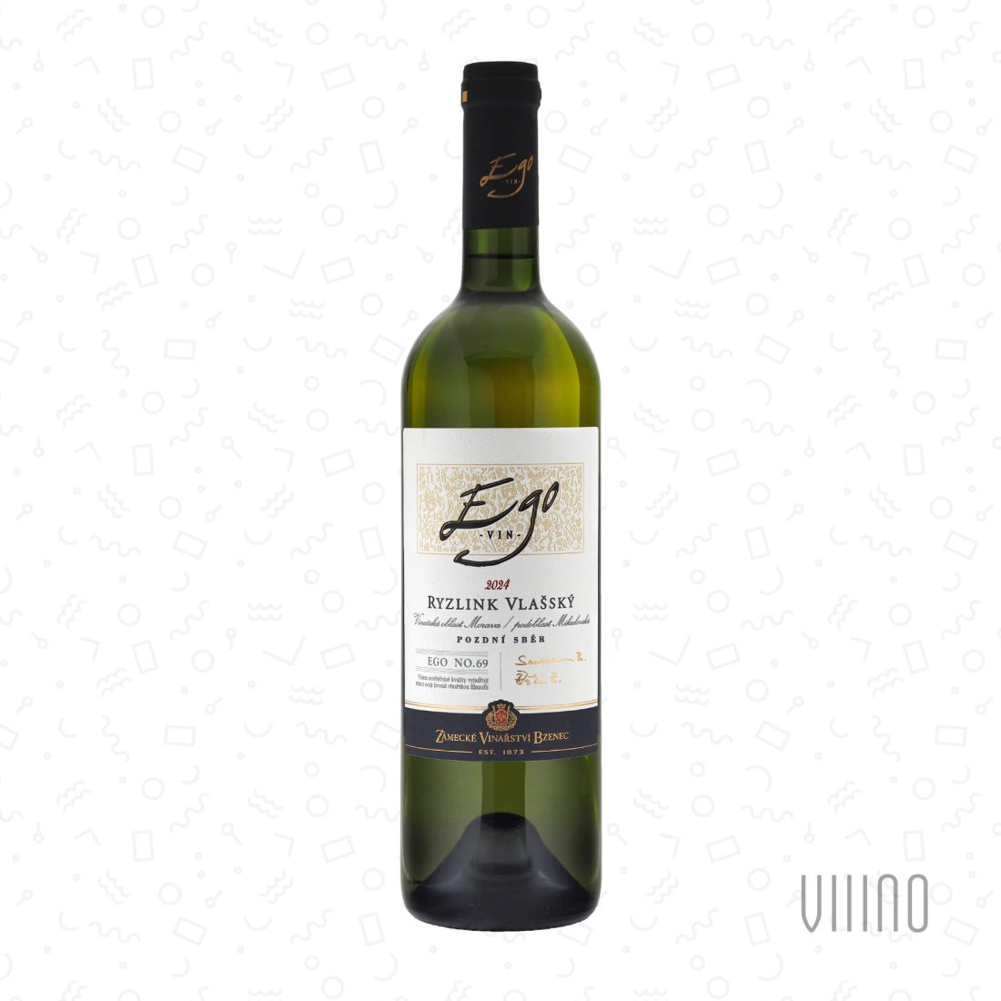 Ryzlink vlašský 2024 EGO No. 69 pozdní sběr ZÁMECKÉ VINAŘSTVÍ BZENEC suché š. 4084