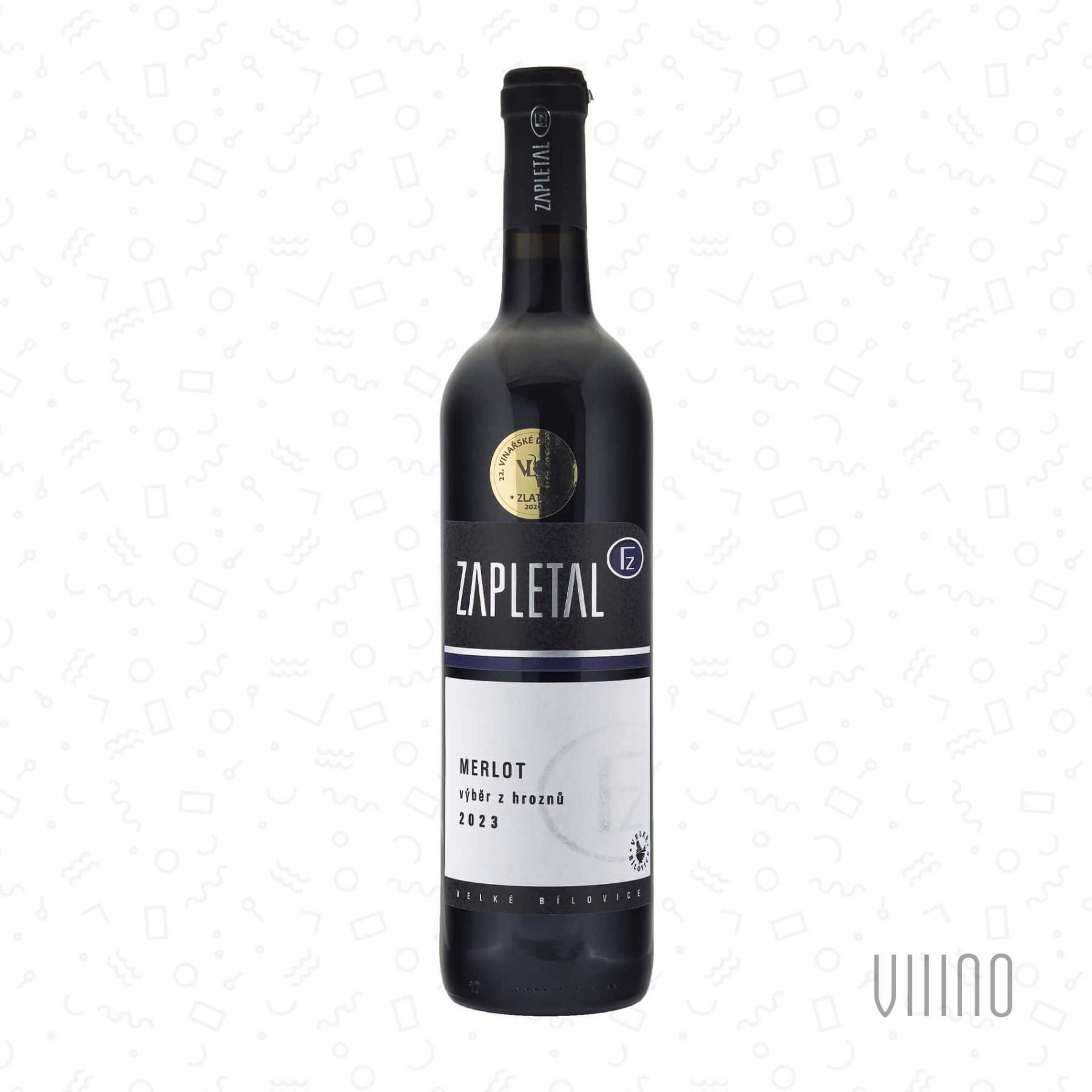Merlot 2023 výběr z hroznů ZAPLETAL "Přední hora" suché š. 2330
