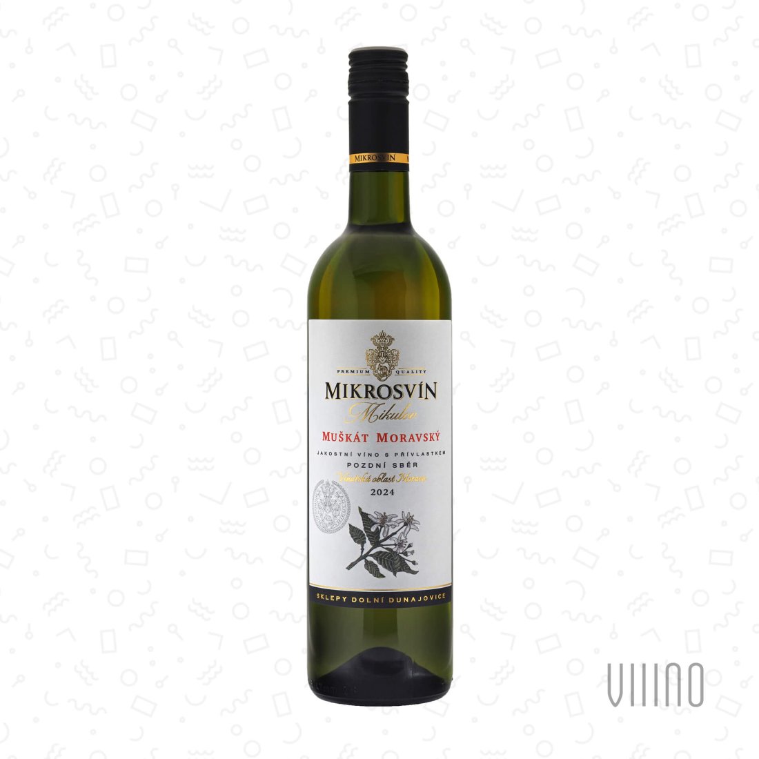 Muškát moravský 2024 "Flower line" pozdní sběr MIKROSVÍN "Milovická" suché š. 412