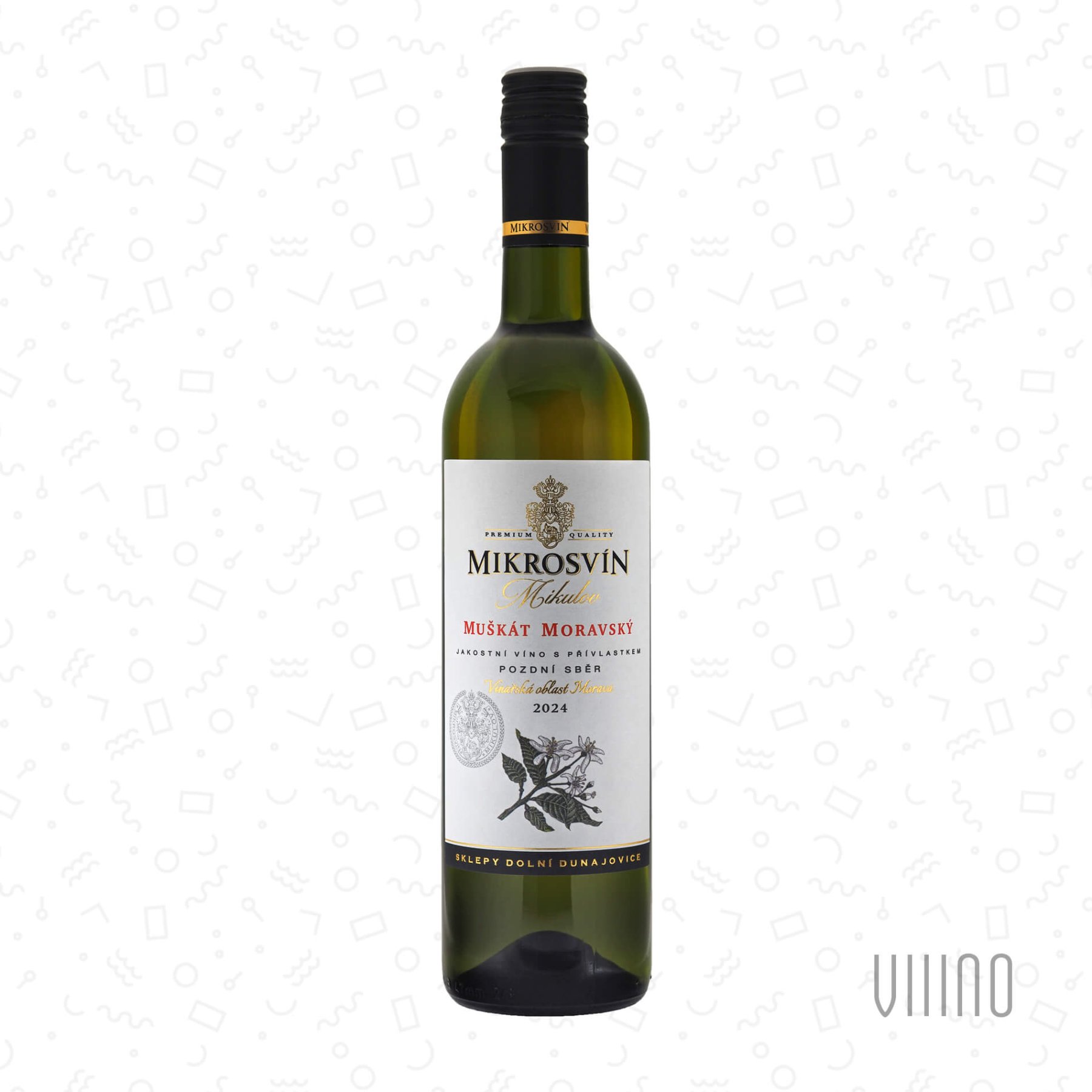 Muškát moravský 2024 "Flower line" pozdní sběr MIKROSVÍN "Milovická" suché š. 412