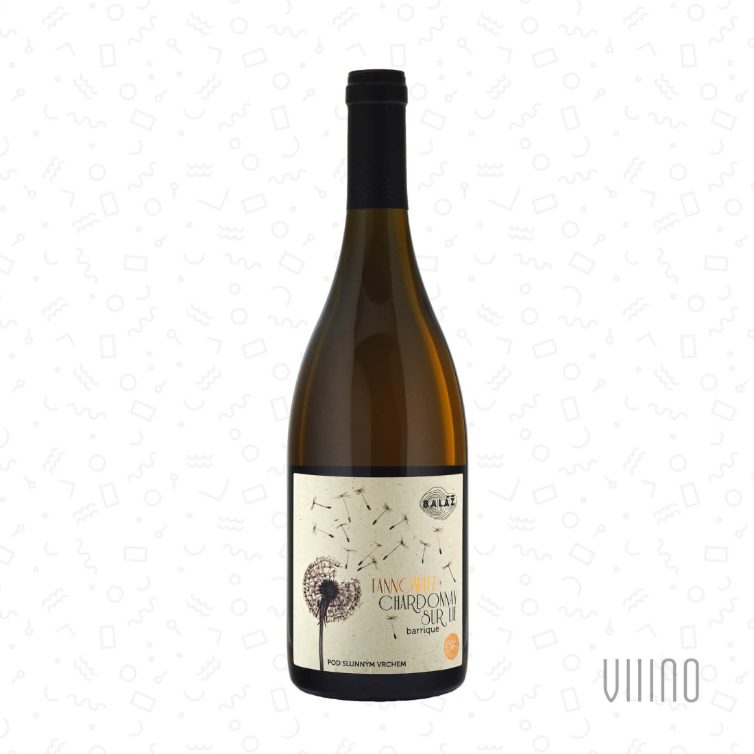Chardonnay Sur lie POD SLUNNÝM VRCHEM 2023 TANNOWITZ pozdní sběr BALÁŽ suché š. 44-23