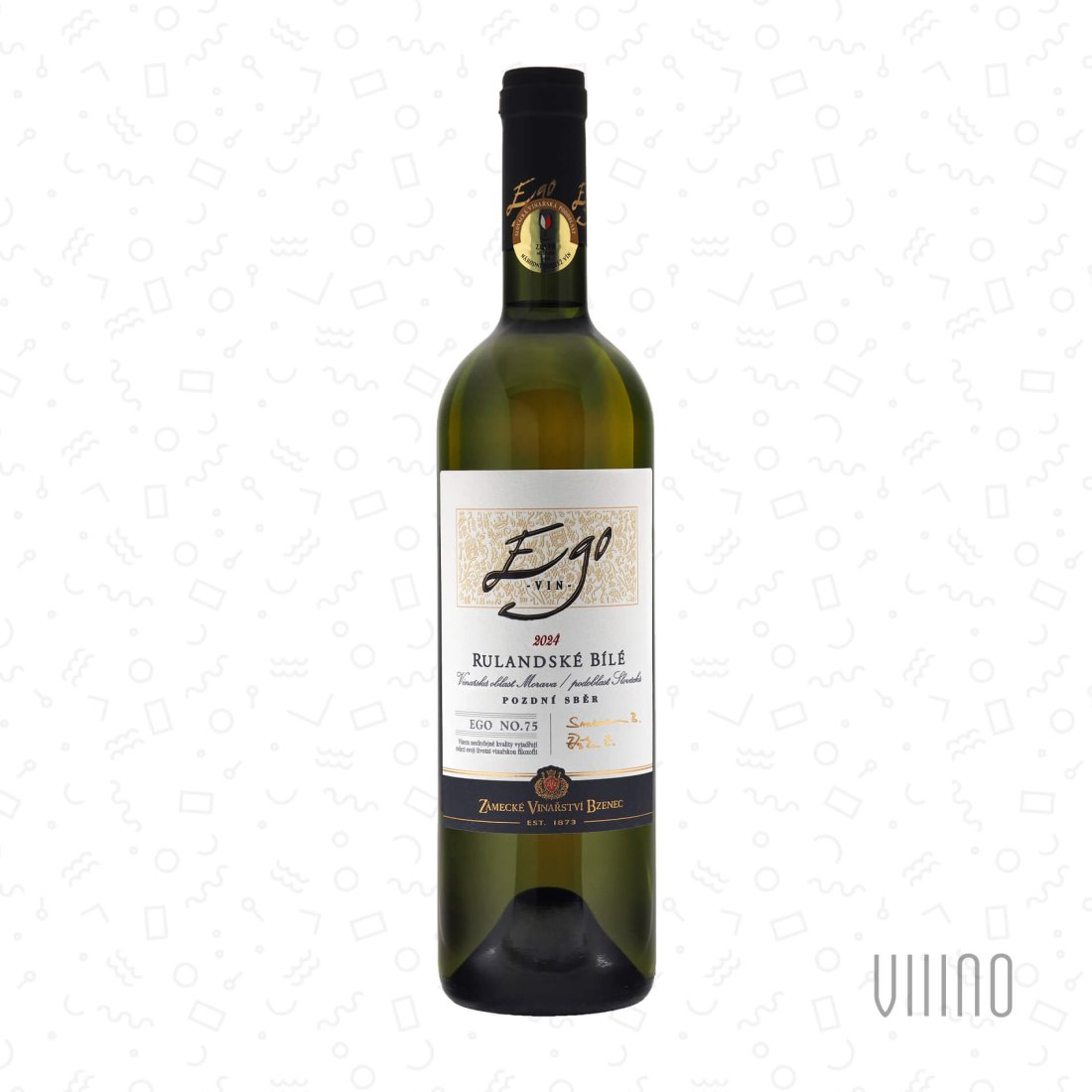 Rulandské bílé 2024 EGO No. 75 pozdní sběr ZÁMECKÉ VINAŘSTVÍ BZENEC "Klínky" suché š. 4125
