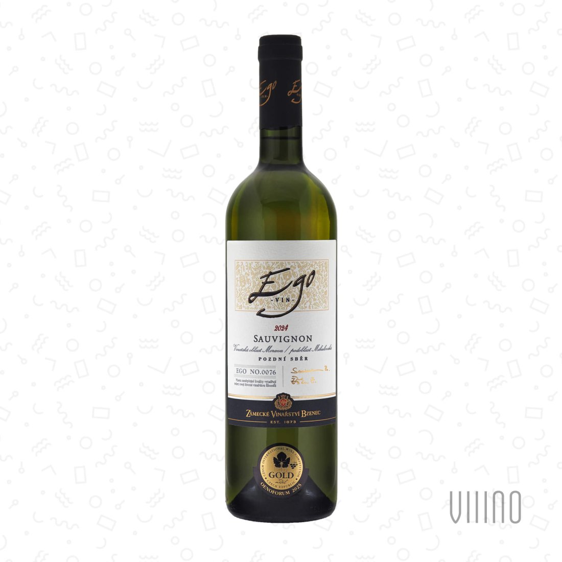Sauvignon 2024 EGO No. 76 pozdní sběr ZÁMECKÉ VINAŘSTVÍ BZENEC "Za cihelnou & Kotelná " suché š. 4111
