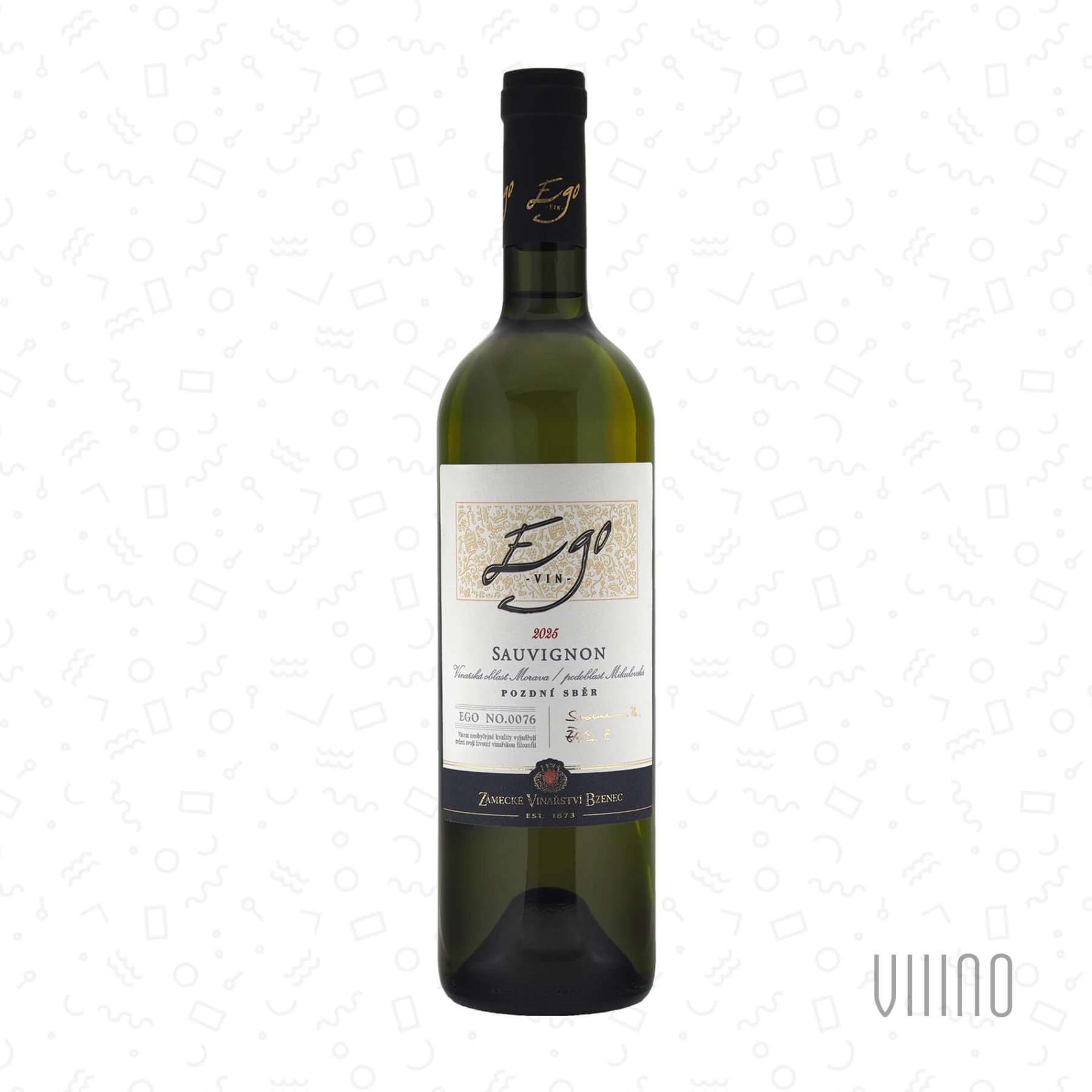 Sauvignon 2025 EGO No. 76 pozdní sběr ZÁMECKÉ VINAŘSTVÍ BZENEC "Za cihelnou & Kotelná " suché š. 5042