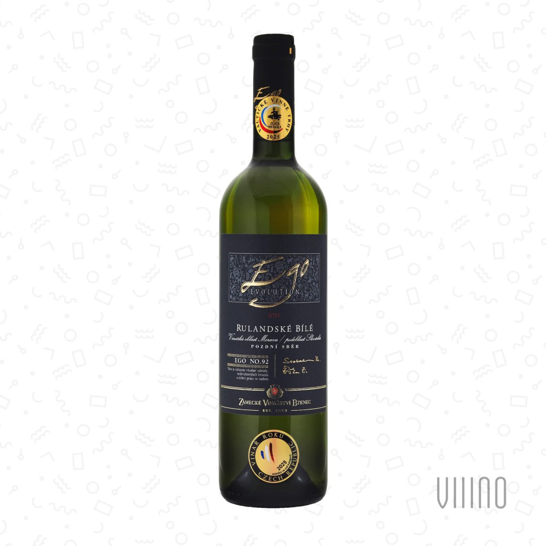 Rulandské bílé 2023 EGO Evolution No. 92 pozdní sběr ZÁMECKÉ VINAŘSTVÍ BZENEC "Klínky" suché š. 3193