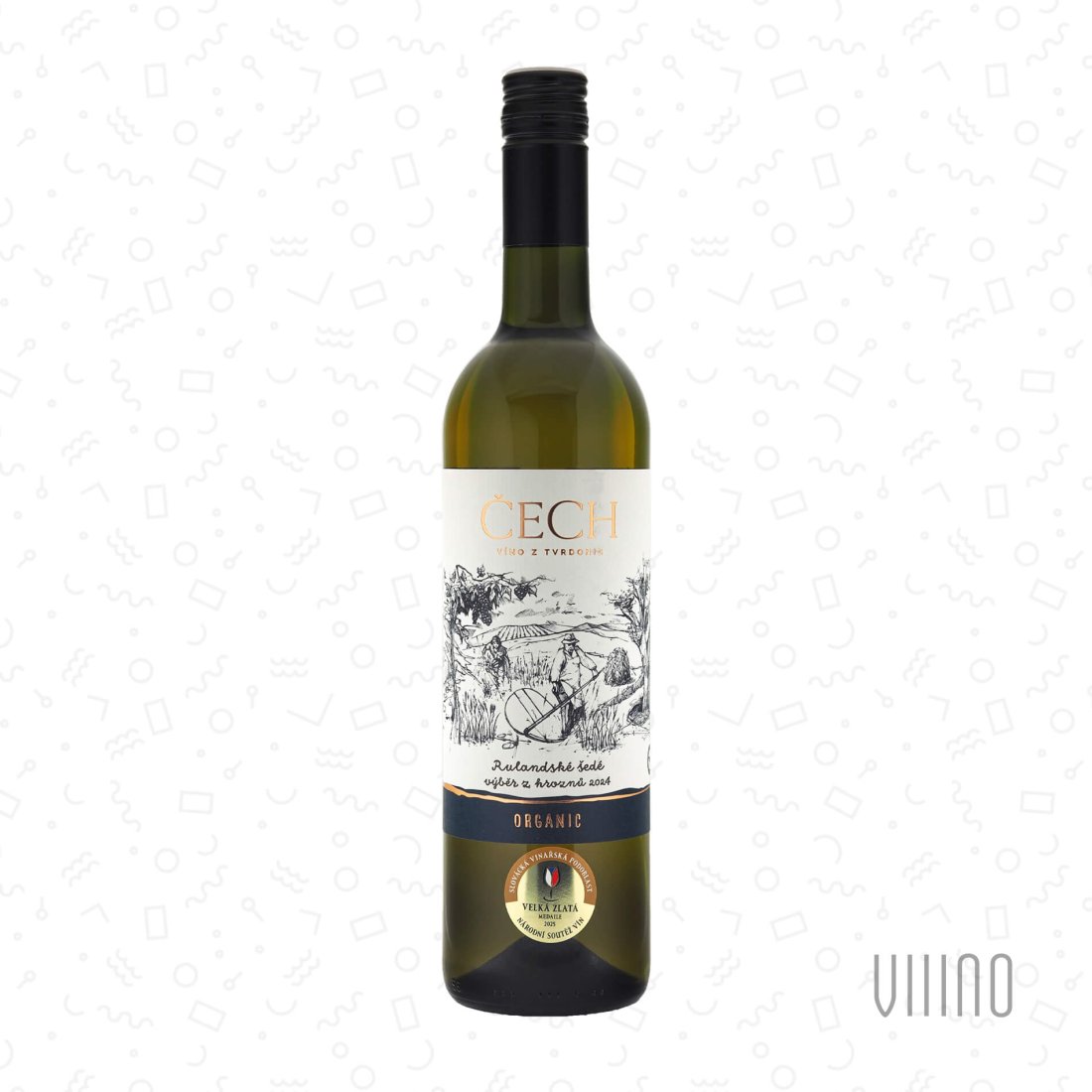 Rulandské šedé 2024 výběr z hroznů ČECH "Hájek" polosuché š. 7124B