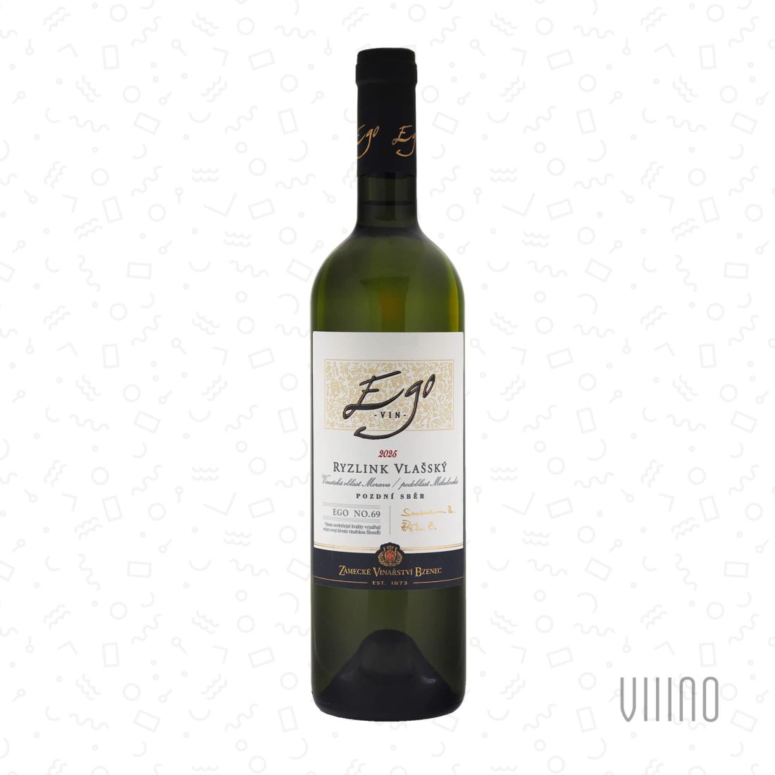 Ryzlink vlašský 2025 EGO No. 69 pozdní sběr ZÁMECKÉ VINAŘSTVÍ BZENEC suché š. 5101