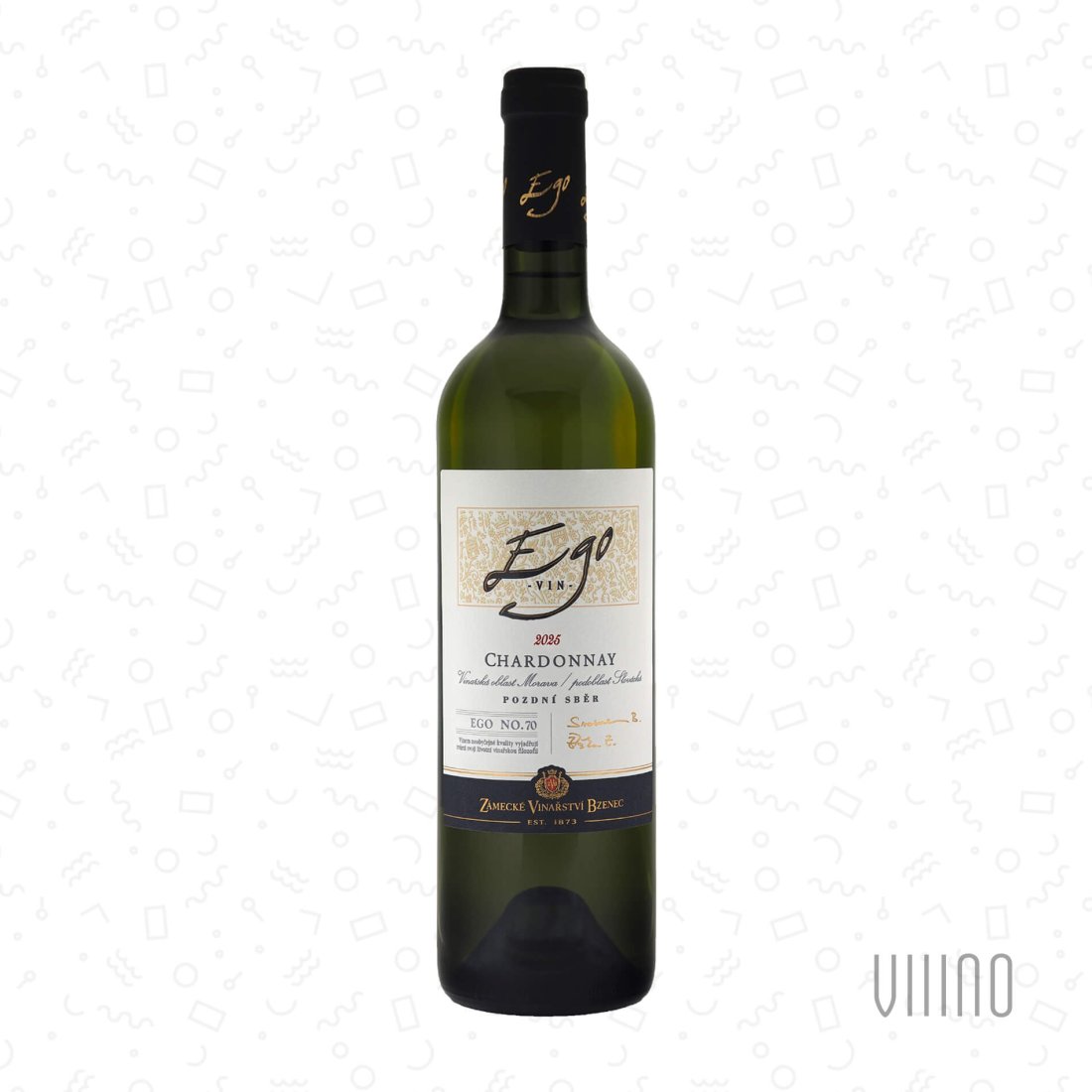 Chardonnay 2025 EGO No. 70 pozdní sběr ZÁMECKÉ VINAŘSTVÍ BZENEC "Klínky" suché š. 5132