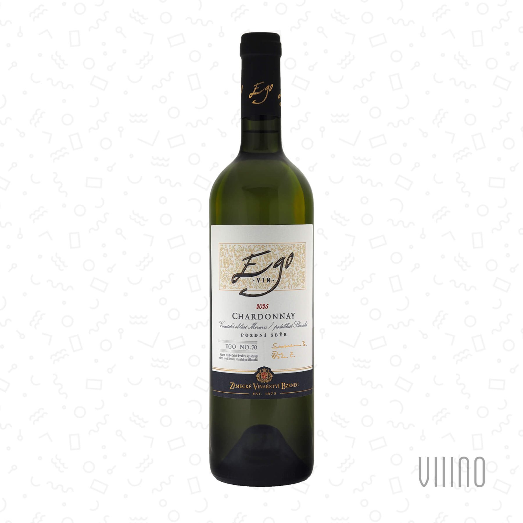 Chardonnay 2025 EGO No. 70 pozdní sběr ZÁMECKÉ VINAŘSTVÍ BZENEC "Klínky" suché š. 5132