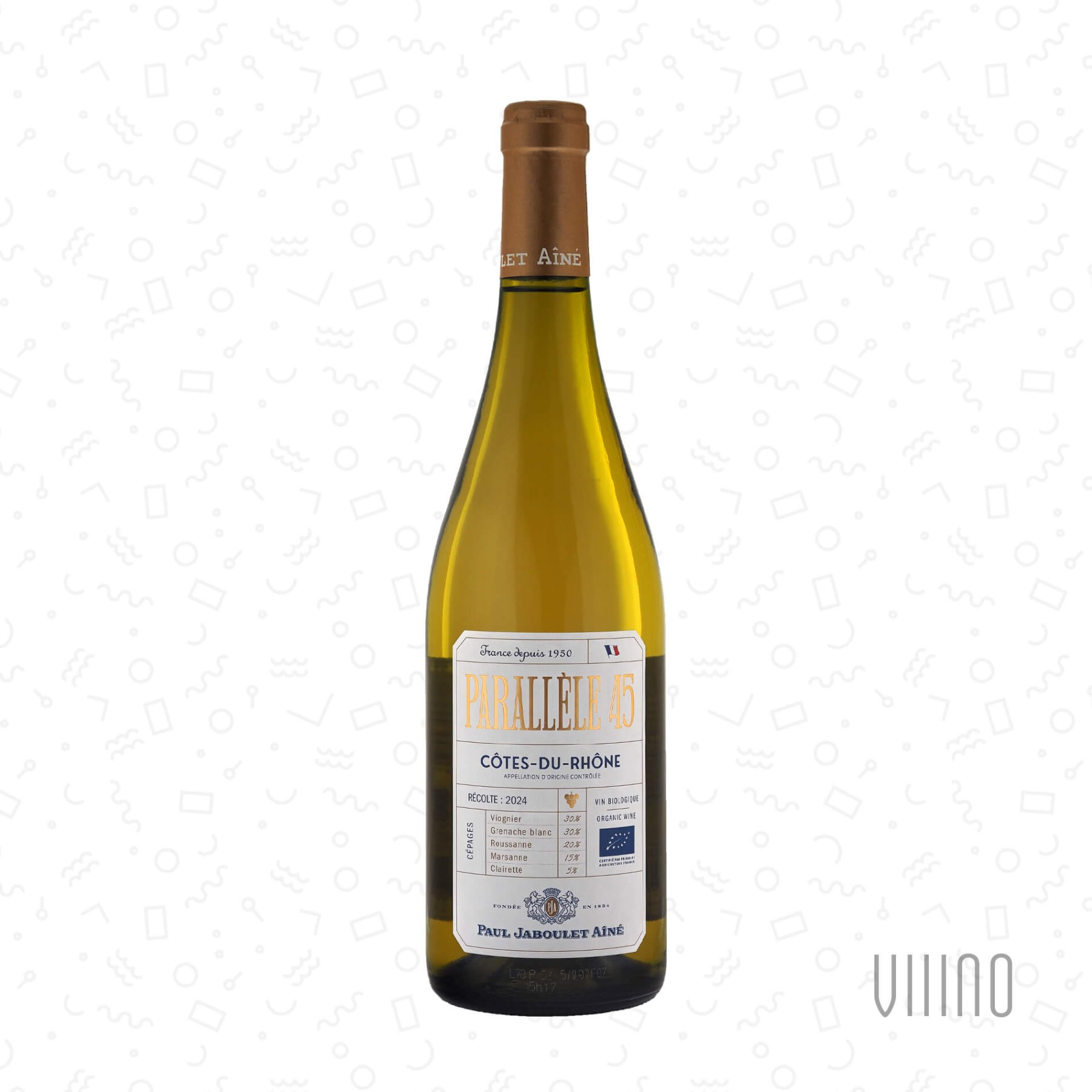 PARALLĖLE 45 blanc Côtes du Rhône AOC 2024 PAUL JABOULET AÎNÉ