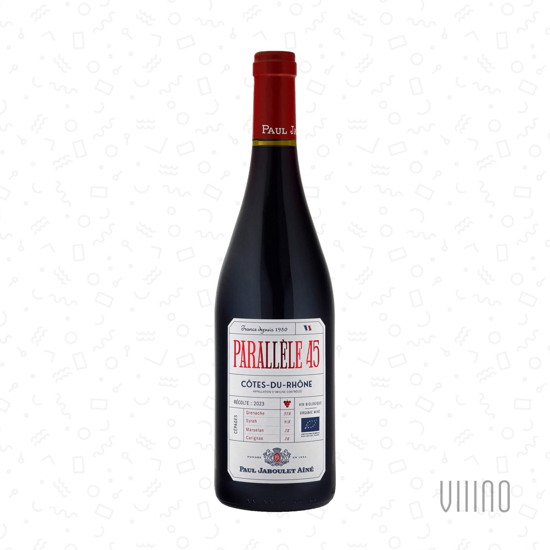 PARALLĖLE 45 rouge Côtes du Rhône AOC 2023 PAUL JABOULET AÎNÉ