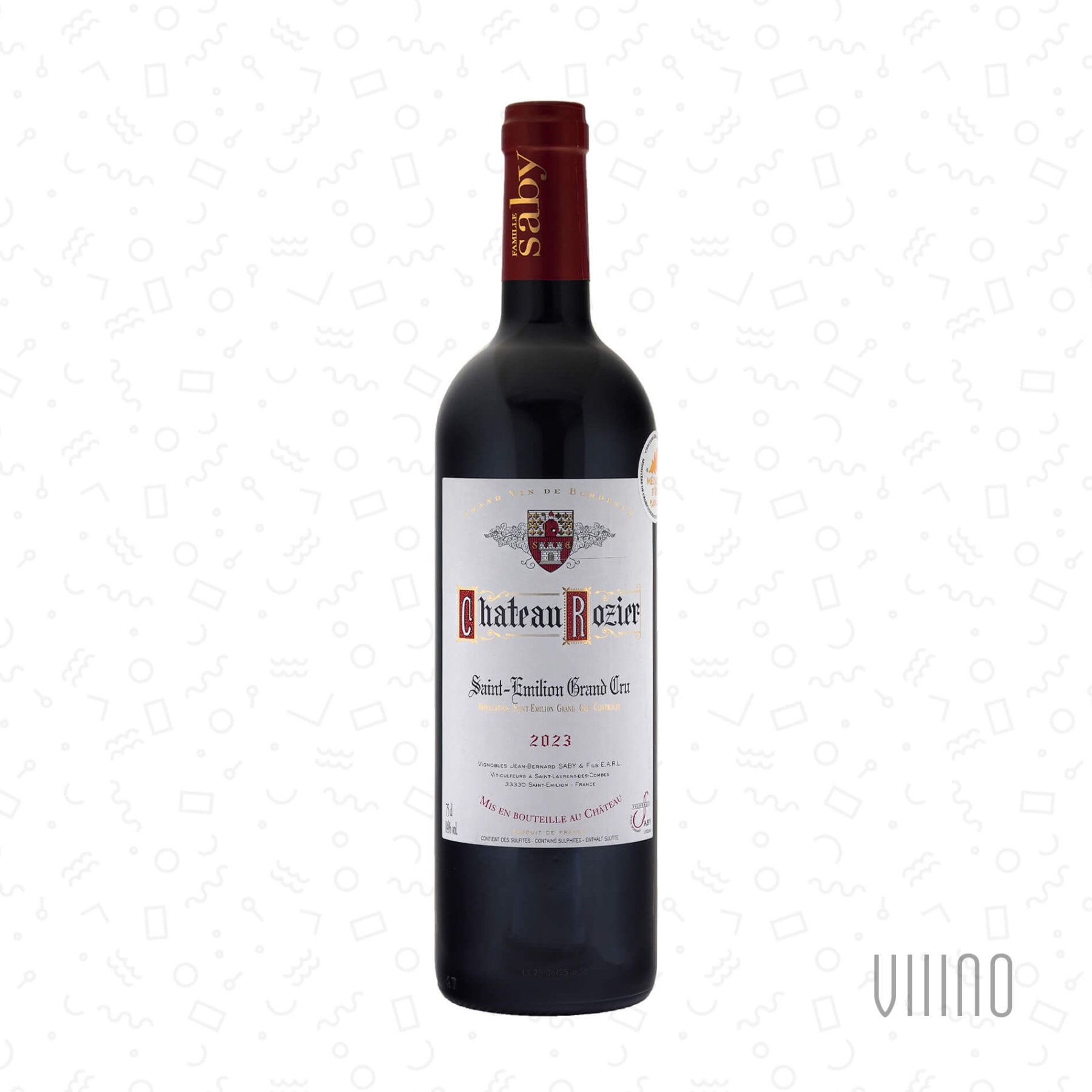 CHÂTEAU ROZIER Saint-Émilion Grand Cru AOC 2023 FAMILLE SABY