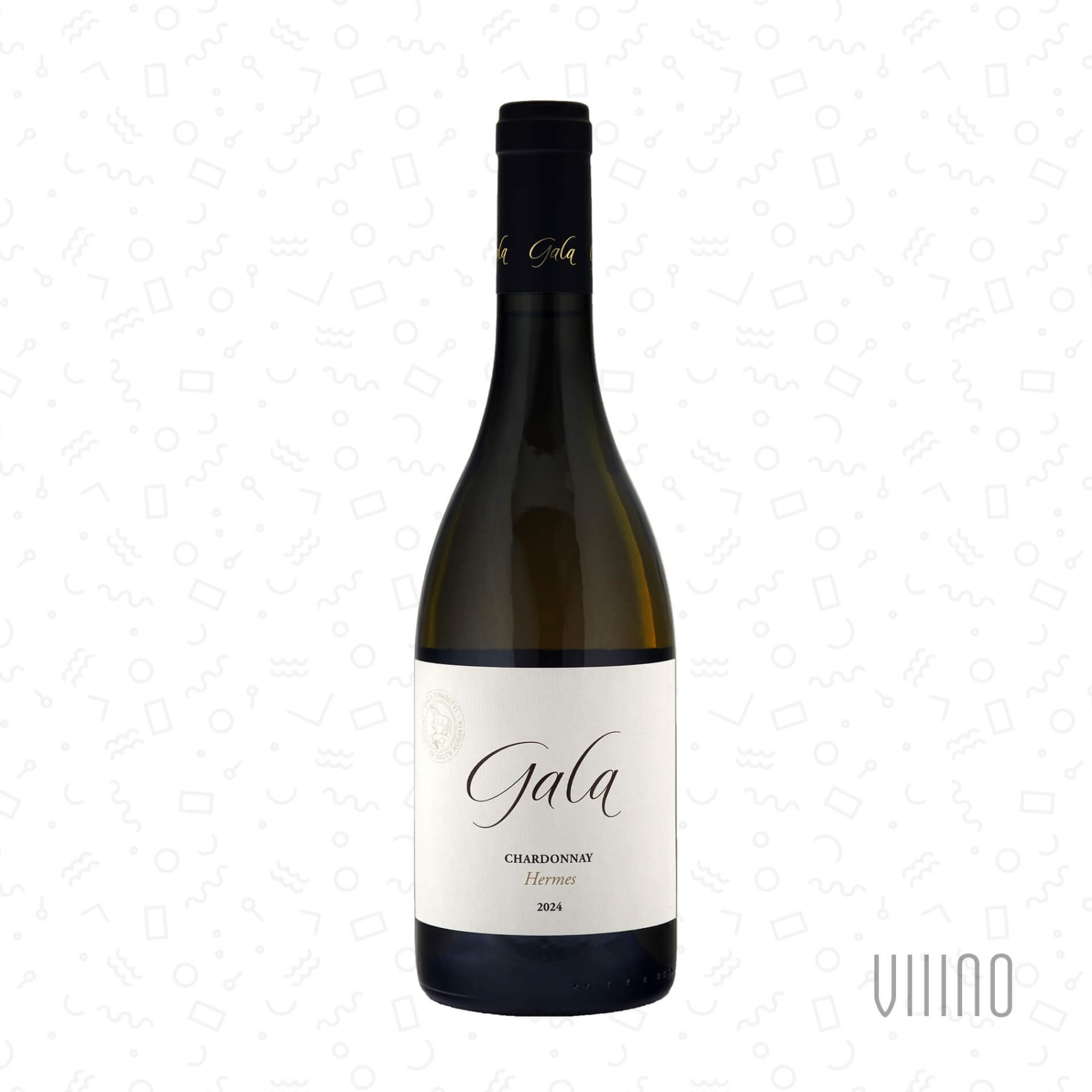 Chardonnay HERMES 2024 moravské zemské víno GALA "Levá Bavorská" suché š. CHH324